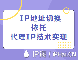 IP地址切換依托代理IP技術實現